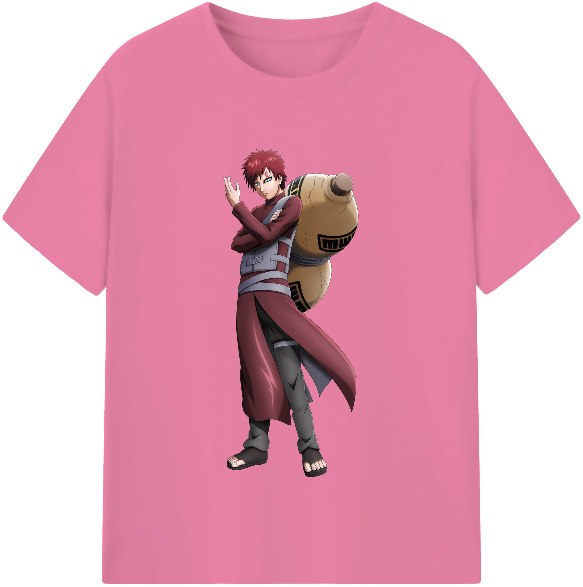 （画像用） NARUTO -ナルト- ガアラ Gaara 綿100％半袖Tシャツ（フロントプリント）